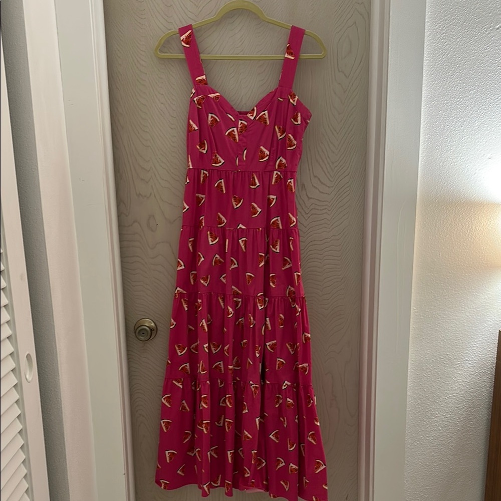 Pink Tiered Maxi Sundress with Sweetheart Neckline
